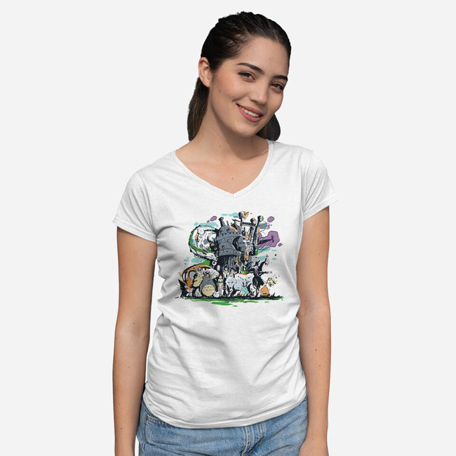 Miyazaki Universe-womens v-neck tee-fanfabio