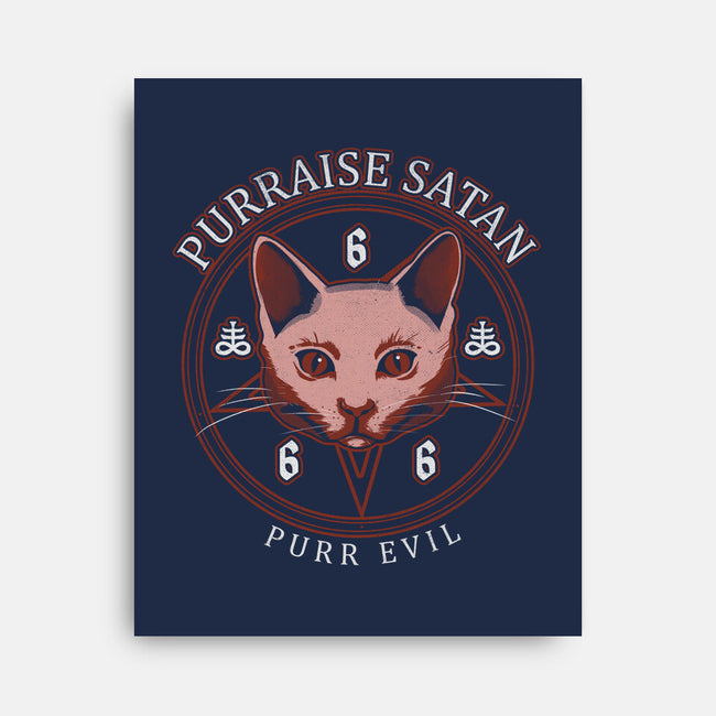 Purraise Satan-none stretched canvas-Thiago Correa