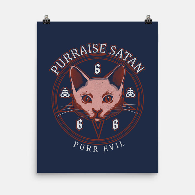 Purraise Satan-none matte poster-Thiago Correa