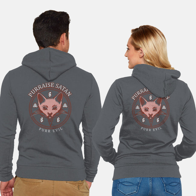 Purraise Satan-unisex zip-up sweatshirt-Thiago Correa