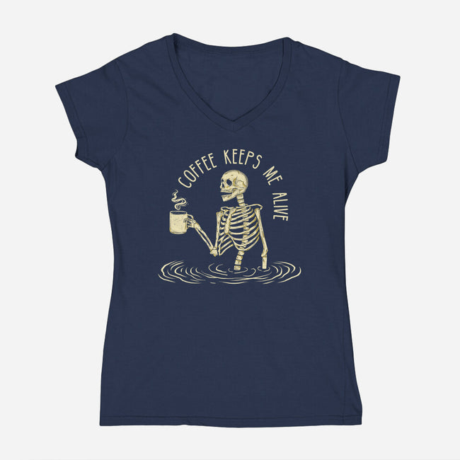 Coffee Keeps Me Alive-womens v-neck tee-Wookie Mike