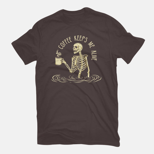 Coffee Keeps Me Alive-womens basic tee-Wookie Mike