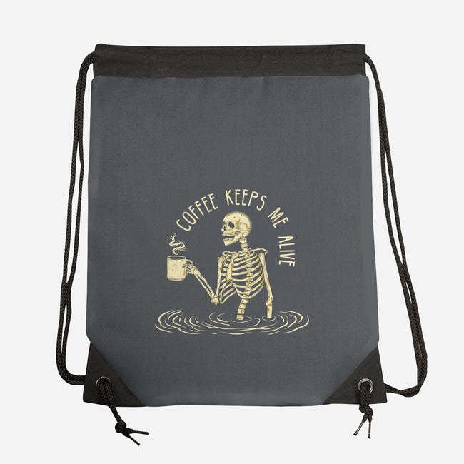 Coffee Keeps Me Alive-none drawstring bag-Wookie Mike