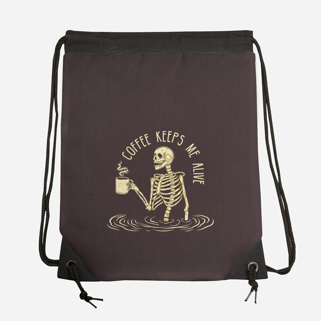 Coffee Keeps Me Alive-none drawstring bag-Wookie Mike