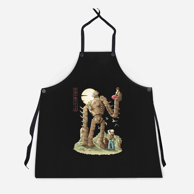 The Robot In The Sky-unisex kitchen apron-saqman