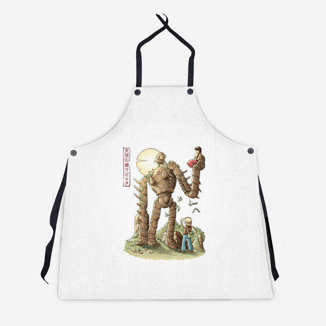 The Robot In The Sky-unisex kitchen apron-saqman