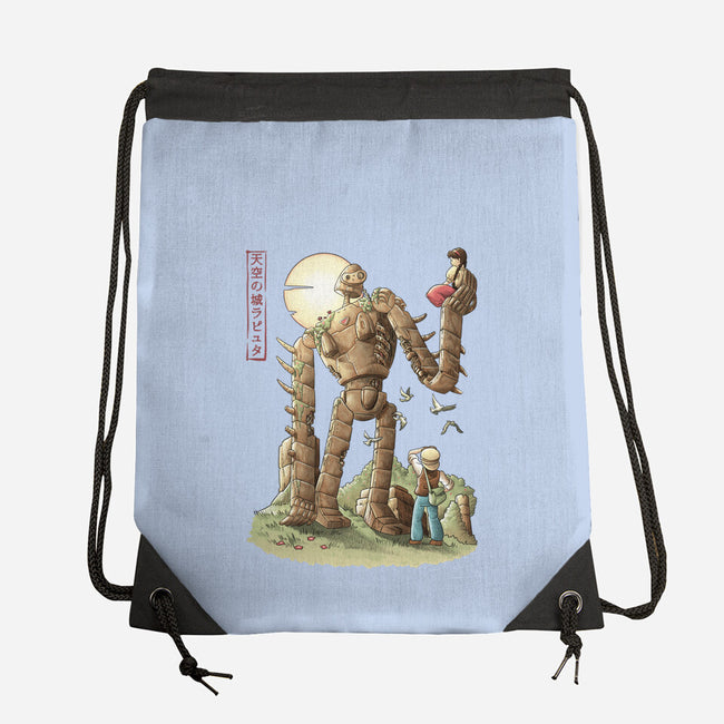 The Robot In The Sky-none drawstring bag-saqman