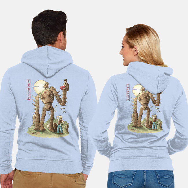 The Robot In The Sky-unisex zip-up sweatshirt-saqman