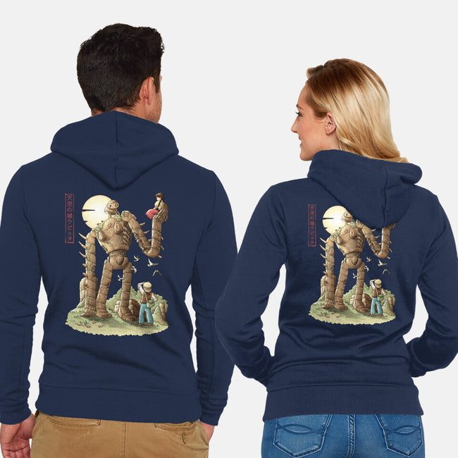 The Robot In The Sky-unisex zip-up sweatshirt-saqman