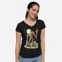 The Robot In The Sky-womens v-neck tee-saqman