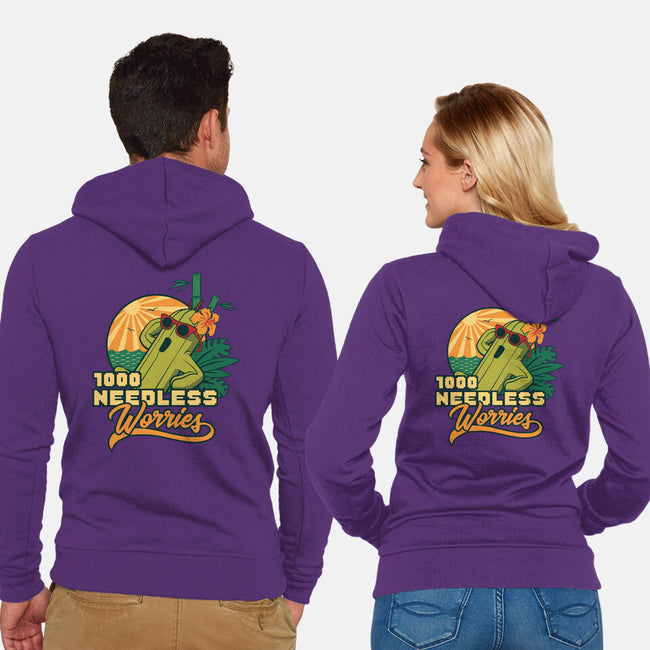 1000 Needless Worries-unisex zip-up sweatshirt-Sergester