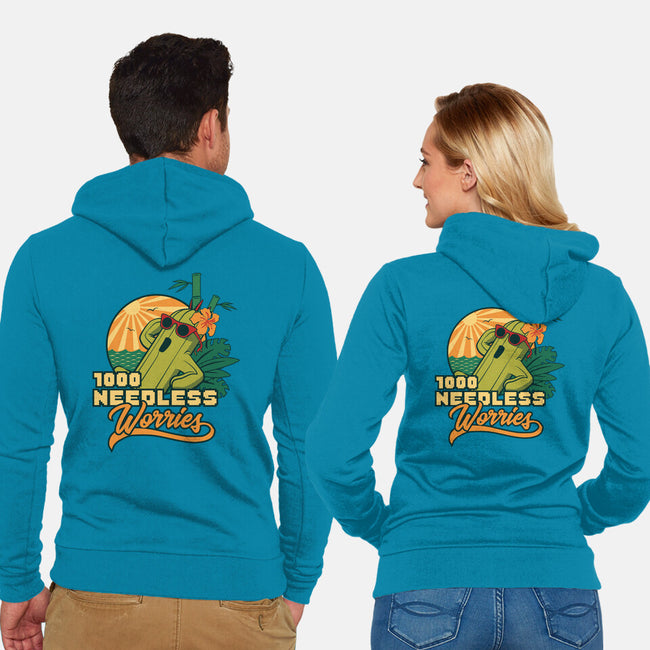 1000 Needless Worries-unisex zip-up sweatshirt-Sergester