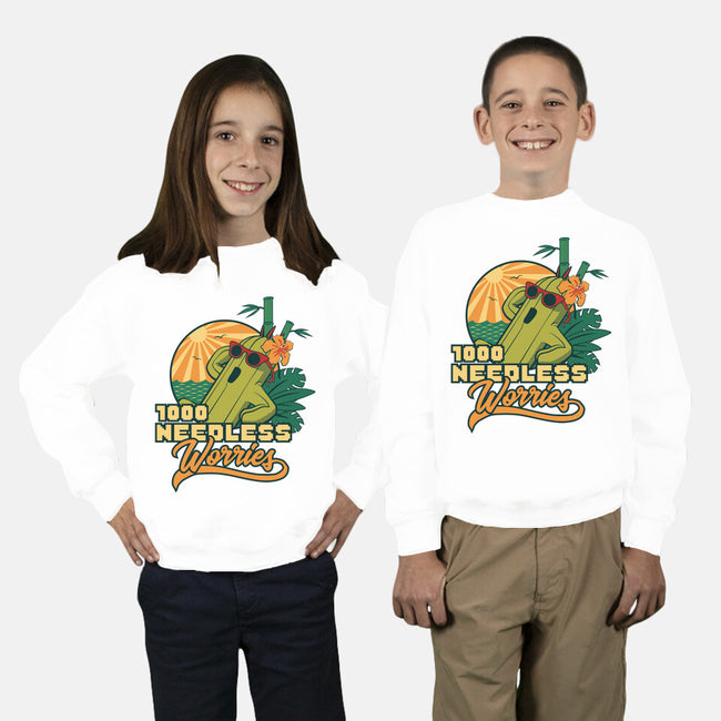 1000 Needless Worries-youth crew neck sweatshirt-Sergester
