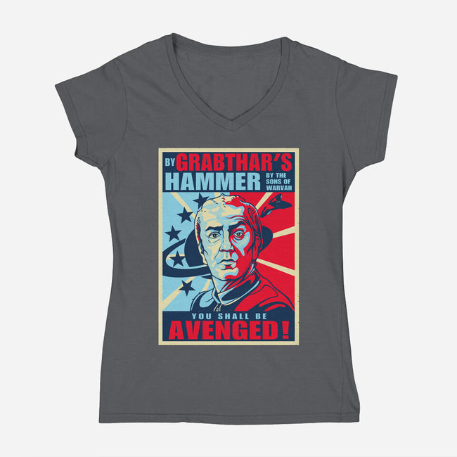By Grabthar's Hammer-womens v-neck tee-daobiwan