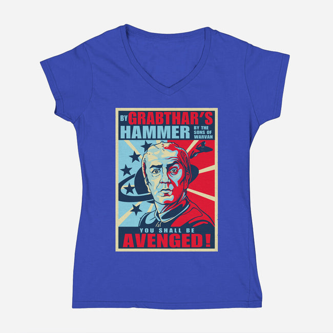 By Grabthar's Hammer-womens v-neck tee-daobiwan