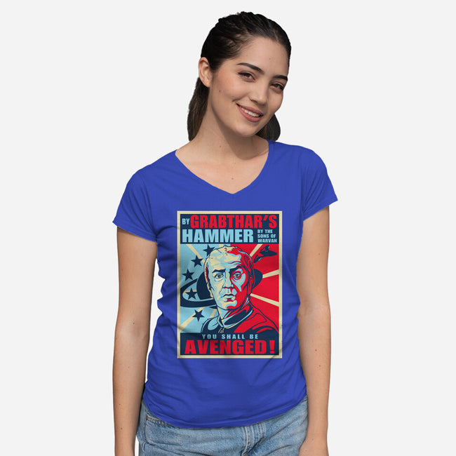 By Grabthar's Hammer-womens v-neck tee-daobiwan