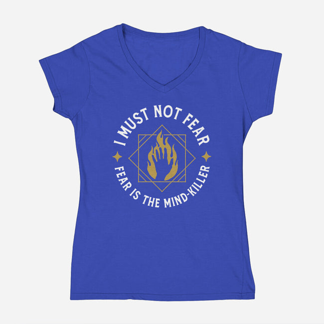 I Must Not Fear-womens v-neck tee-demonigote