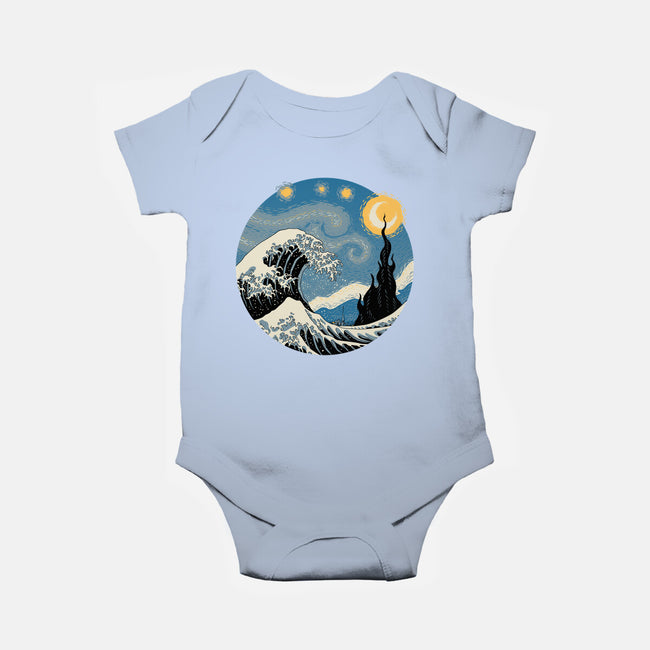 The Great Starry Wave-baby basic onesie-vp021