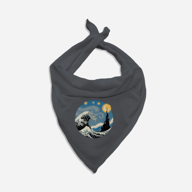 The Great Starry Wave-cat bandana pet collar-vp021