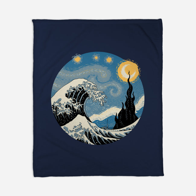 The Great Starry Wave-none fleece blanket-vp021