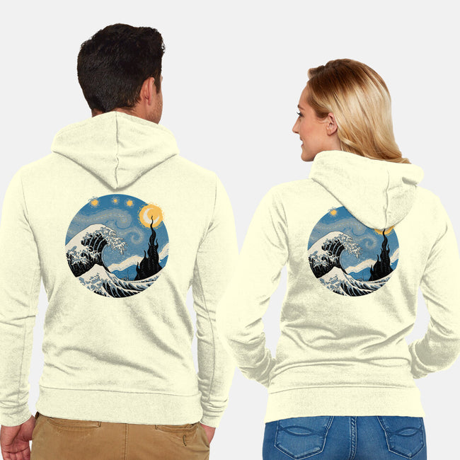 The Great Starry Wave-unisex zip-up sweatshirt-vp021