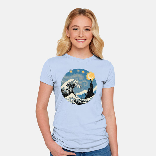 The Great Starry Wave-womens fitted tee-vp021