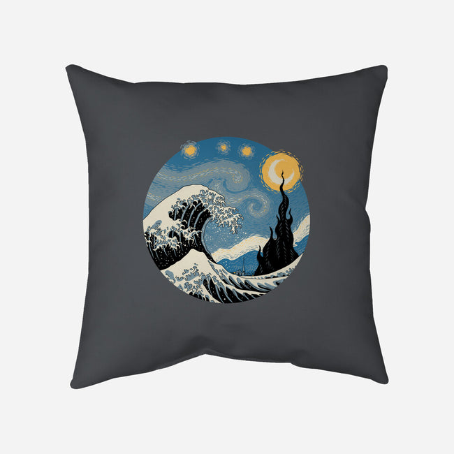 The Great Starry Wave-none removable cover throw pillow-vp021