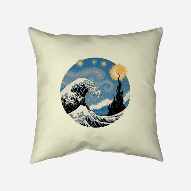 The Great Starry Wave-none removable cover throw pillow-vp021