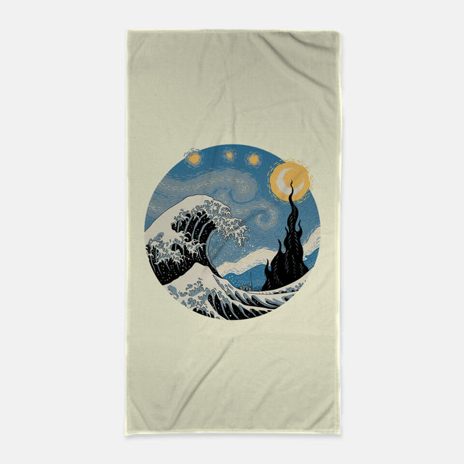 The Great Starry Wave-none beach towel-vp021