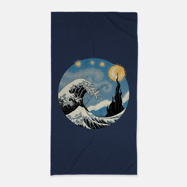 The Great Starry Wave-none beach towel-vp021