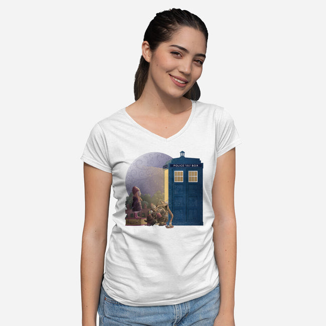 When You Come For Me-womens v-neck tee-saqman