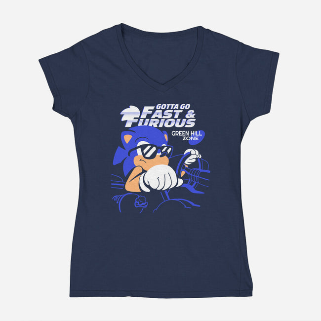 Gotta Go Fast & Furious-womens v-neck tee-estudiofitas