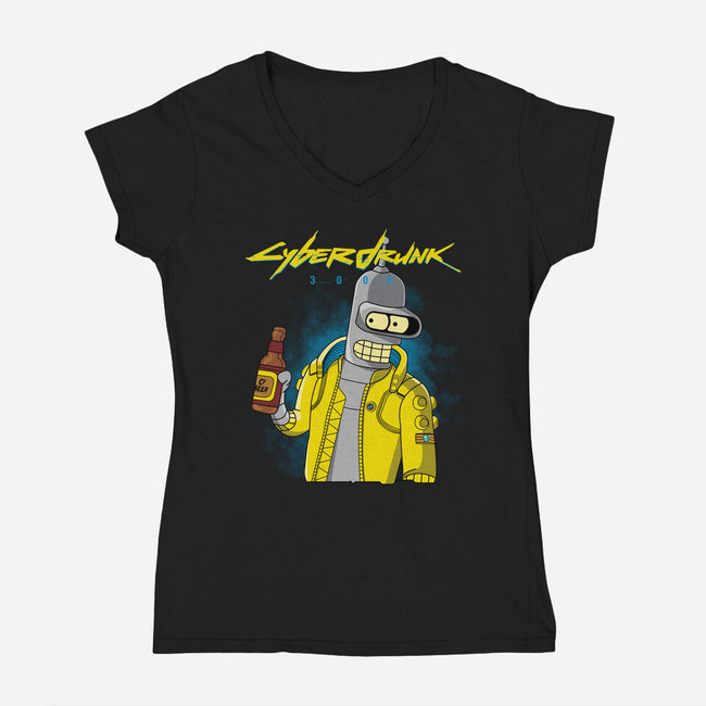 Cyberdrunk-womens v-neck tee-retrodivision