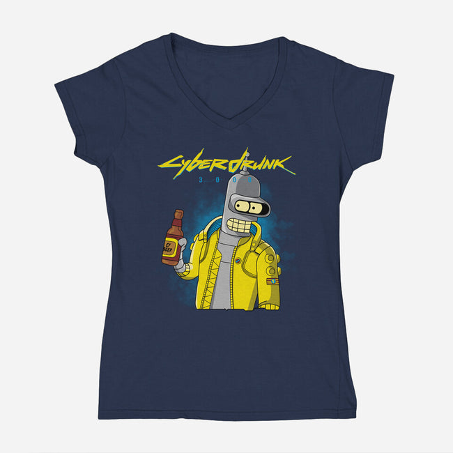 Cyberdrunk-womens v-neck tee-retrodivision