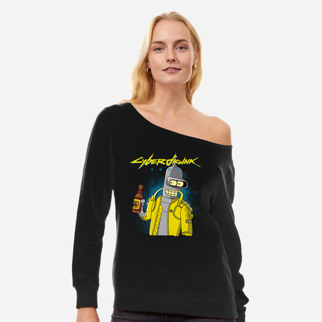 Cyberdrunk-womens off shoulder sweatshirt-retrodivision