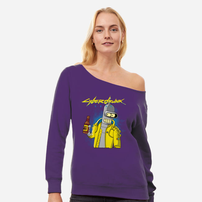 Cyberdrunk-womens off shoulder sweatshirt-retrodivision