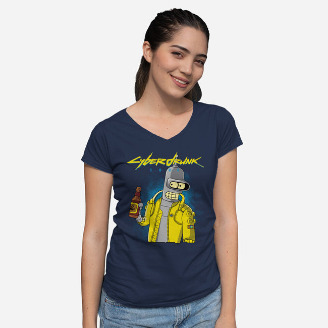 Cyberdrunk-womens v-neck tee-retrodivision