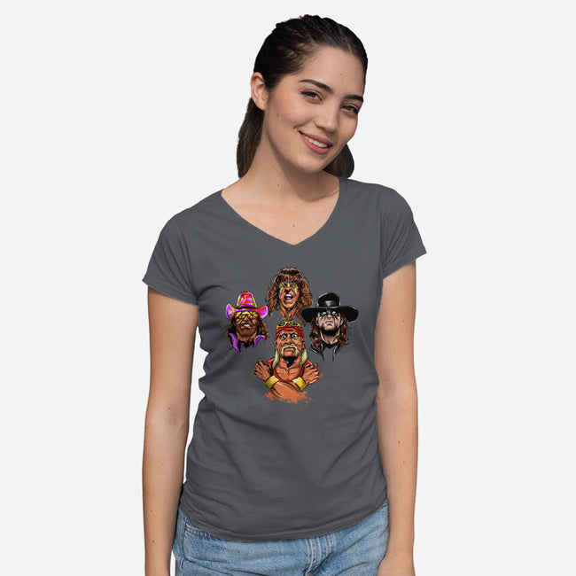 Wrestlers Rhapsody-womens v-neck tee-zascanauta