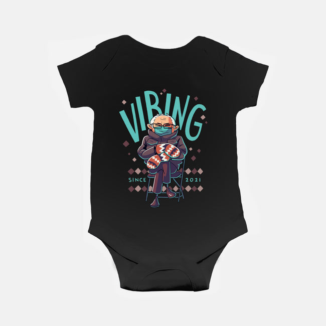 Vibing Since 2021-baby basic onesie-Geekydog