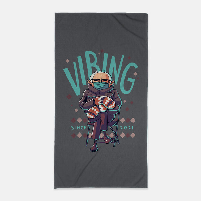 Vibing Since 2021-none beach towel-Geekydog