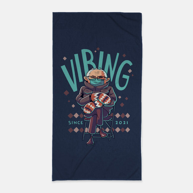 Vibing Since 2021-none beach towel-Geekydog
