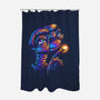 Colorful Visitor-none polyester shower curtain-glitchygorilla