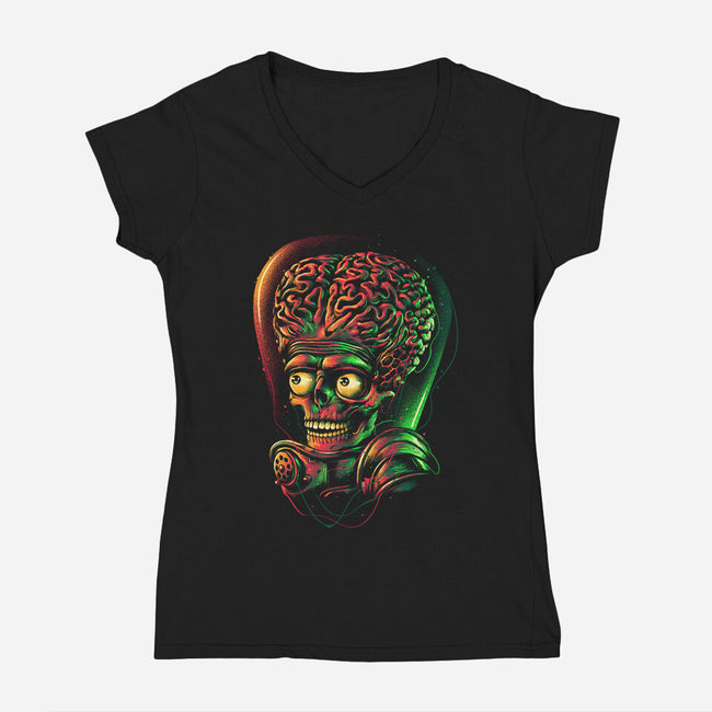 Colorful Attack-womens v-neck tee-glitchygorilla