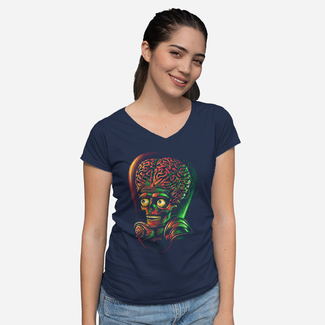 Colorful Attack-womens v-neck tee-glitchygorilla