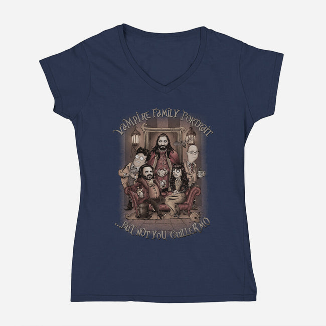 Vampire Family Portrait-womens v-neck tee-saqman