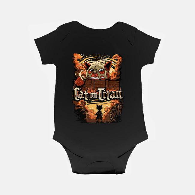 Cat on Titan-baby basic onesie-pujartwork