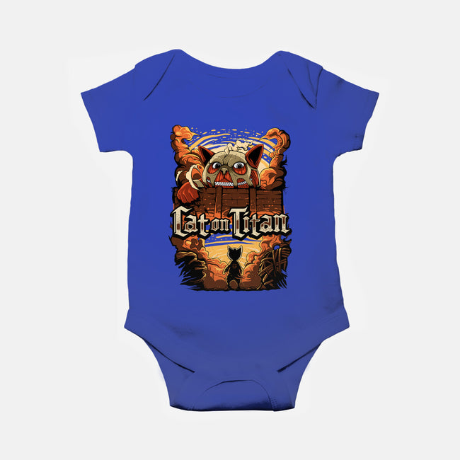 Cat on Titan-baby basic onesie-pujartwork