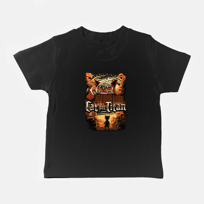 Cat on Titan-baby basic tee-pujartwork