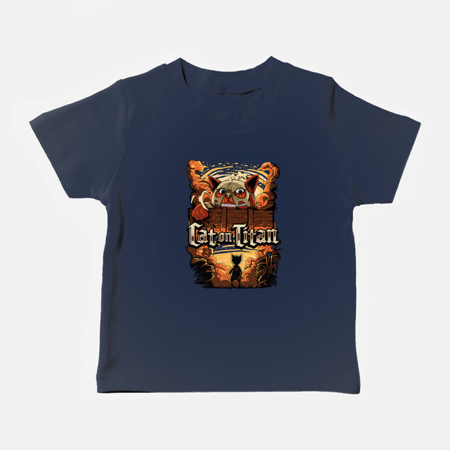 Cat on Titan-baby basic tee-pujartwork