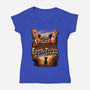 Cat on Titan-womens v-neck tee-pujartwork